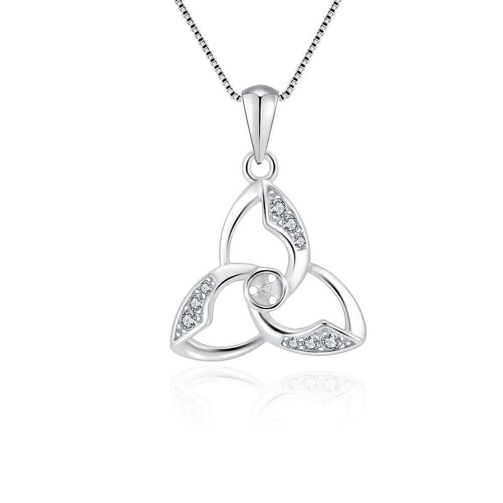 1562 CZ Celtic Knot Bail Pendants for Pearl Jewelry Making Sterling Silver